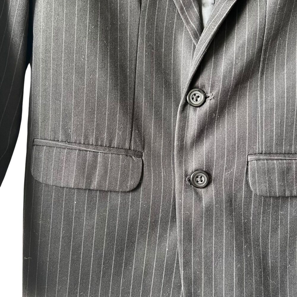 Dockers Boys Blazer Sport Jacket Size 12 Black 2 Button Coat Pinstripe Formal - Picture 7 of 11